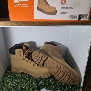 Ozark Trail Men's Tan Work Boots - Rugged Outdoor Style